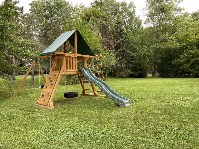 Reassembled Swing Set at New Location